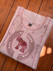 Embroidered Elephant Kurta