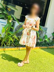 Floral Print Midi Dress with Lace Details