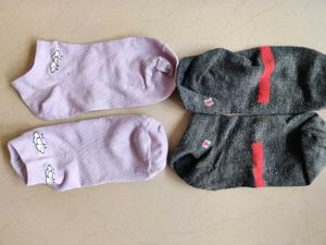 Cute Lavender &amp; Grey Socks Set