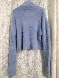 Cozy Fuzzy Zipper V-Neck Sweater