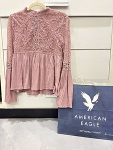 Boho Lace Bell Sleeve Peplum Top