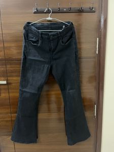 Flared Black Denim Jeans