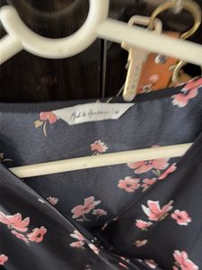 Black Floral Wrap Dress SIZE M