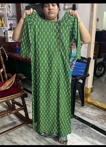 Green Printed Kurta