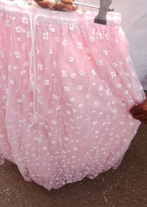 PINK FLORAL LONG SKIRT
