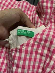 Gingham Open sleeve Mini dress