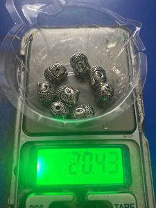 German Silver Budha Beads 8 Pcs