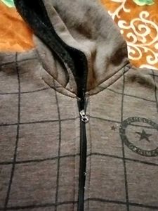 Stylish Men's Grey Checkered Hoodie