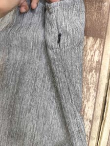 Korea Grey Flutter Sleeve Top