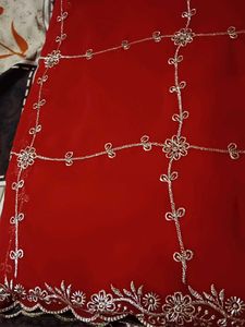 Red Embroidered Saree