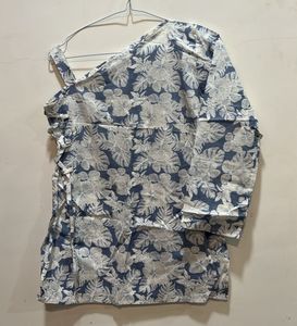 One-Shoulder Floral Print Top