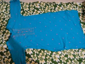 Beautifully Embroidered Teal Kurta