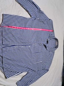 Blue Striped Button-Up Shirt