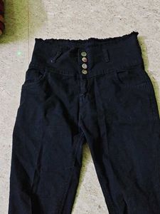 High Waisted Black Denim Jeans