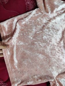 Peach Velvet Crop Top