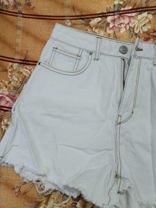 White Denim Shorts