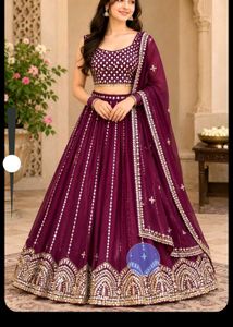 Stunning Designer wineLehenga Choli
