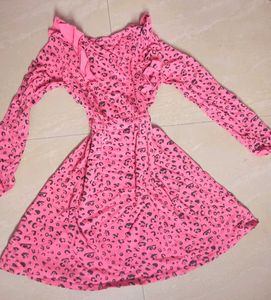 Adorable Pink Leopard Print Dress