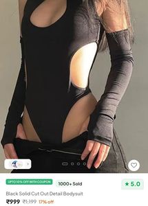 Edgy Black Cutout Bodysuit