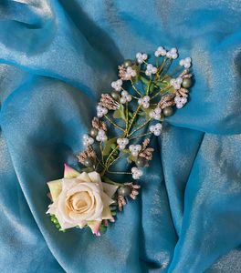 Beautiful Rose Hair Accessories with Pearls