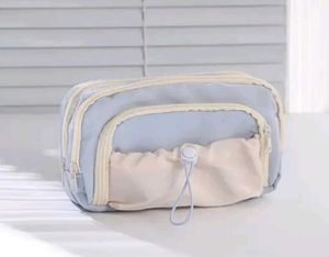 Pastel Blue & Cream Cosmetic Pouch