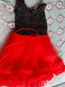 Sparkling Red Tulle Party Dress