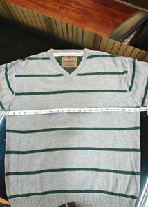 Men's Striped V-Neck Sweater