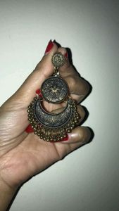 Golden Boho Oxidised jhumka