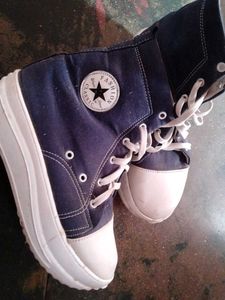 Blue Canvas High Top Sneakers