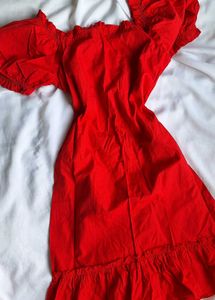 Cottage core red Dress