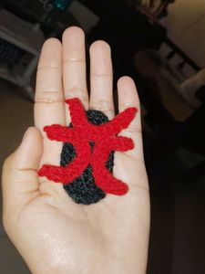 Handmade Red & Black Crochet Hair Clip