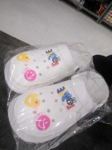 Girls' White Clogs with Charms