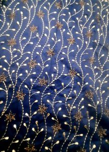 Embroidered Navy Blue Kurta