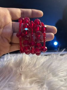 Stunning Red Beaded Bracelet Set for kid’s