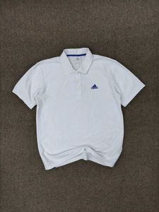 Adidas Men's White Polo T-Shirt