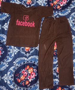 Facebook Logo Brown Co-ord Set
