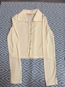 Retro Cream Button-Up Cardigan