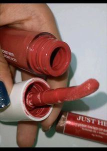 Lipstick + lip gloss combo - Red Pink brown
