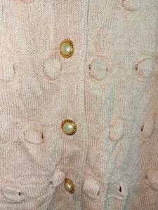 Ladies Fashion Peach Button-Down Cardigan