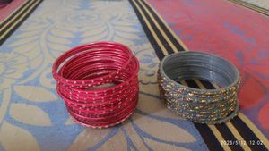 Set of Red and Grey Bangles