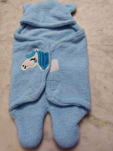 Cute Blue Unicorn Fleece Baby Swaddle Sleep Sack