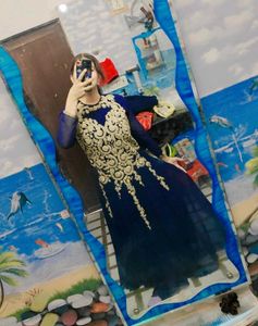 Elegant Navy Blue Embellished Gown