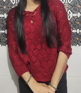 Maroon Knit Pullover
