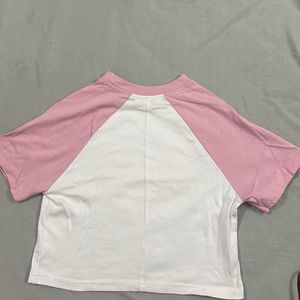 Pink &amp; White Graphic Heart T-Shirt