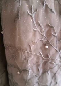 Elegant Red &amp; Grey Embellished Gown