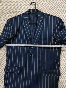 Men's Striped Navy Blazer