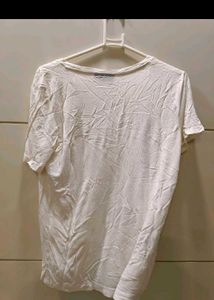 White T-Shirt with Embellished Pocket