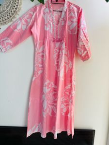 Cherry blossom pink Floral Printed suit pant set