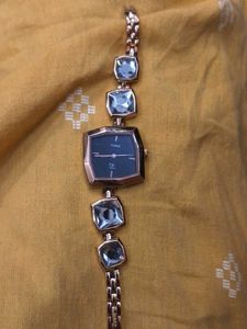 Timex Watch with Blue Gems