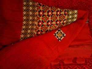 Exquisite Indian Saree with Geometric Print